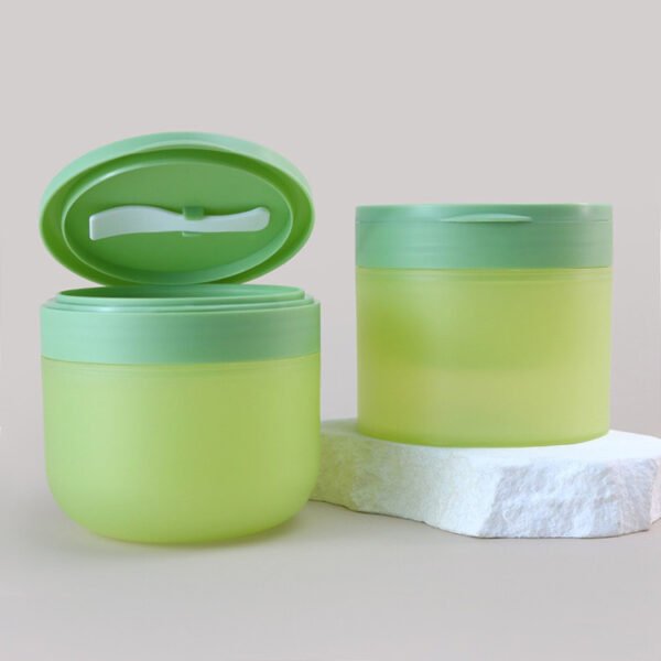 200ml 300ml Wholesale Skincare Facial Makeup Cleansing Toner Cotton Wool Pad Cosmetic Jar with Flip Cap Toner Pad Container with Tweezer Spoon