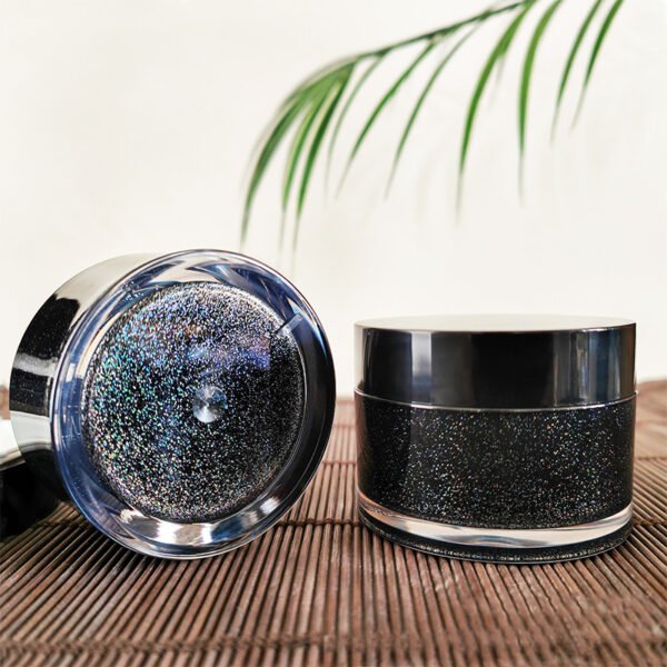 50g Cream Jar Round Shape Moisturizer Cream Jar Body Scrub Bottle With Hand Pull Lid Cosmetics Jar Bright Full Star Double Layer